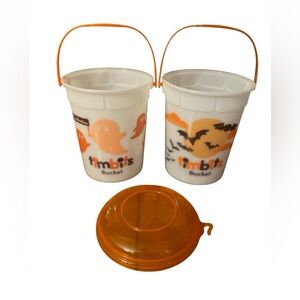 Tim Hortons Glow in the Dark Timbits Halloween Buckets Plastic Pails